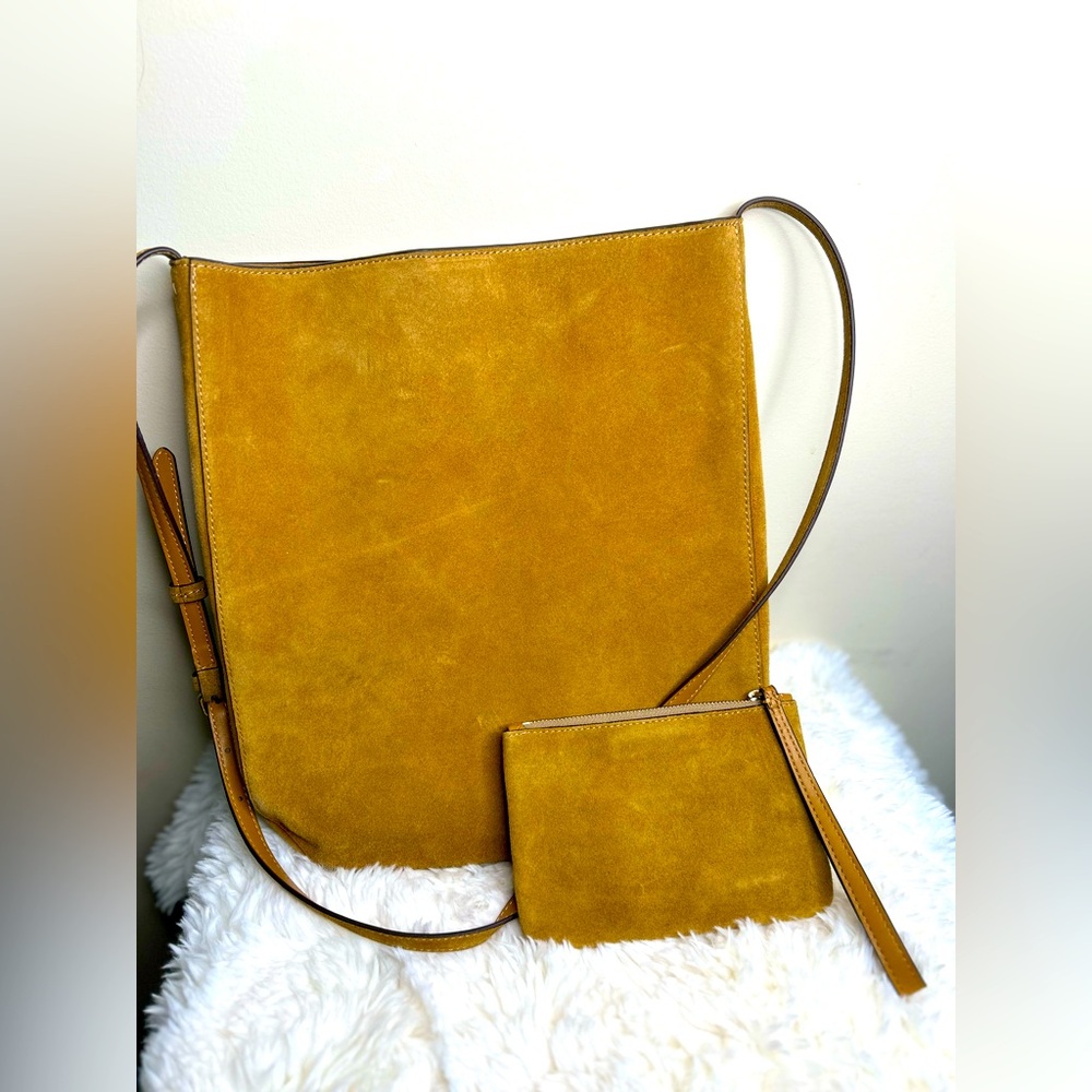 Banana Republic Genuine CowHide Sued crossbody purse handbag and wallet